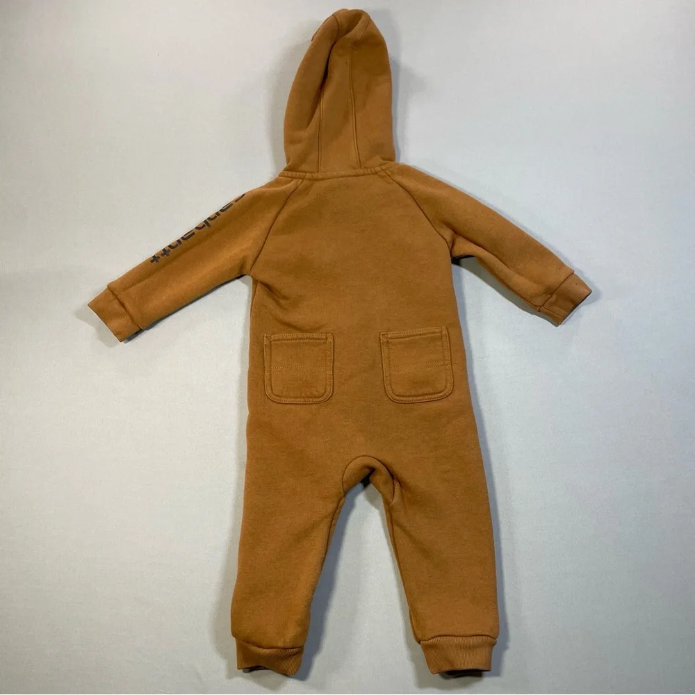 Carhartt Infant Fleece Zip Front Long Sleeve Coverall, Attached Hood - 9 Months